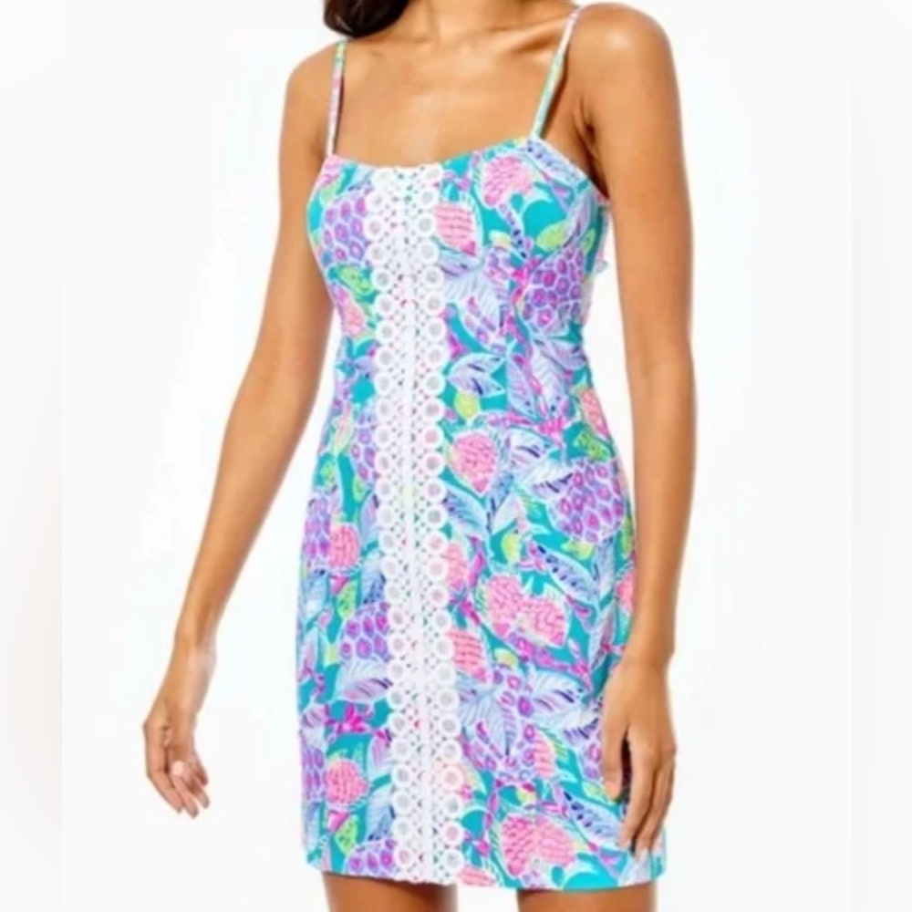 Lilly Pulitzer Shelli Stretch Dress in Maldives Green Turtle Wave